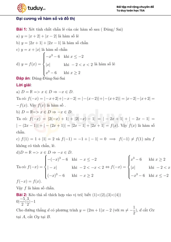 Chuyên đề Toán TSA: Hàm số & đồ thị. Phương trình, hệ PT p6