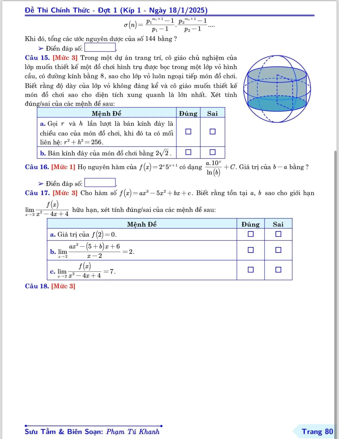 ĐỀ đánh giá tư duy TSA đợt 1 phần toán học ngày 18