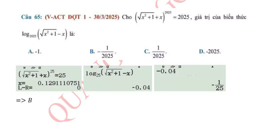 Giải đề ĐGNL HCM 2025 với Casio LNQ số 7