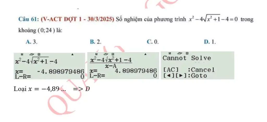 Giải đề ĐGNL HCM 2025 với Casio LNQ số 8