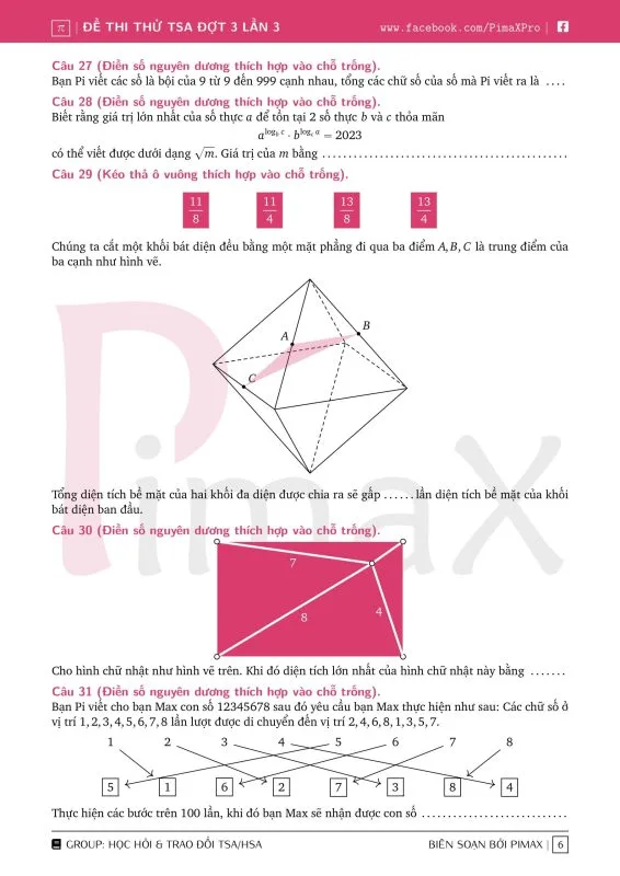 Đề minh họa đánh giá tư duy TSA 2025 Toán học số 33 trang 6