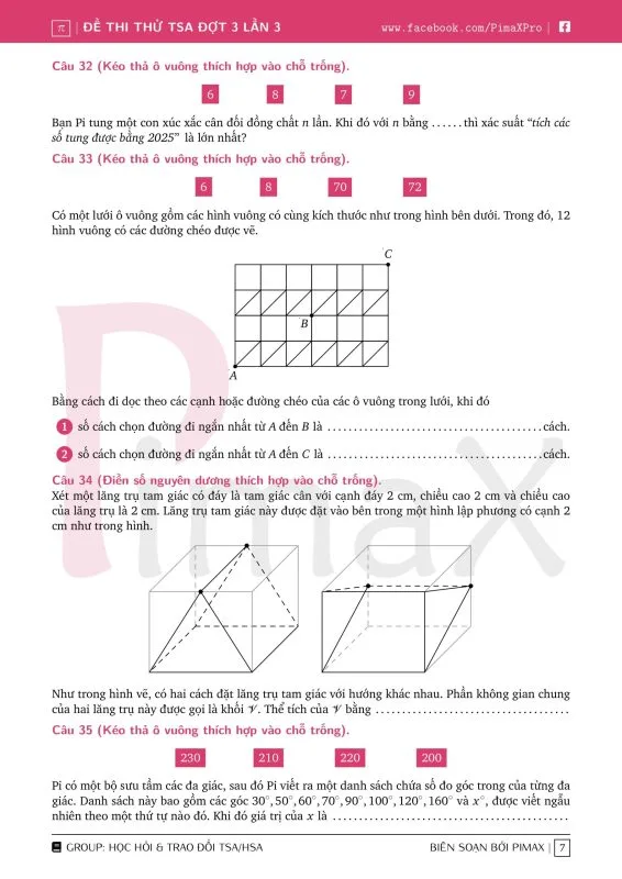 Đề minh họa đánh giá tư duy TSA 2025 Toán học số 33 trang 7