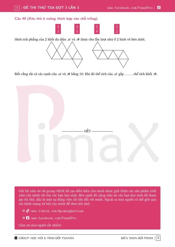 Đề minh họa đánh giá tư duy TSA 2025 Toán học số 33 trang 9