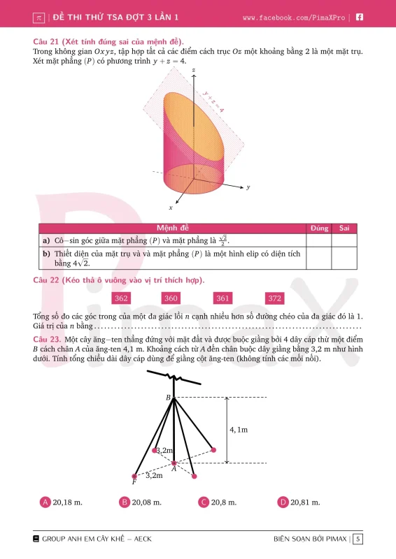 Đề minh họa đánh giá tư duy TSA 2025 Toán học số 32 - Pimax trang 5