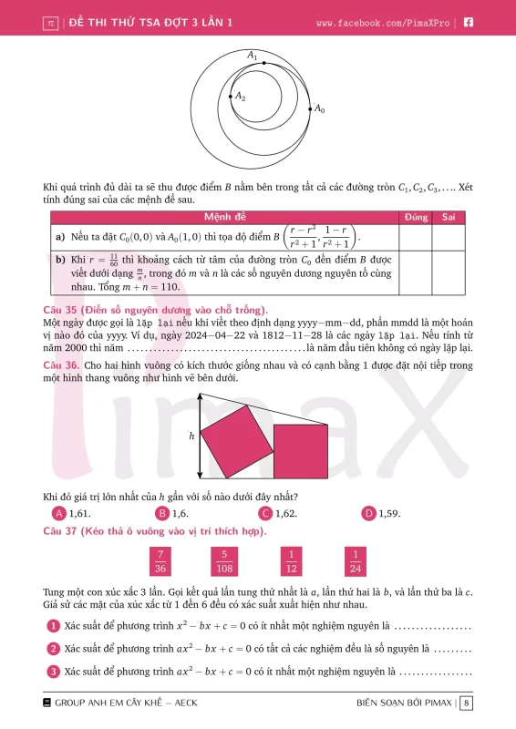 Đề minh họa đánh giá tư duy TSA 2025 Toán học số 32 - Pimax trang 8