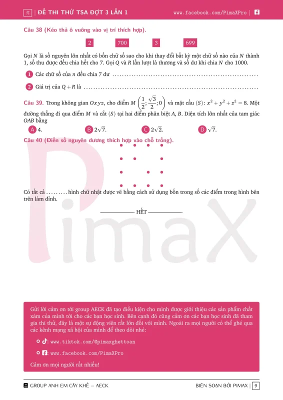 Đề minh họa đánh giá tư duy TSA 2025 Toán học số 32 - Pimax trang 9