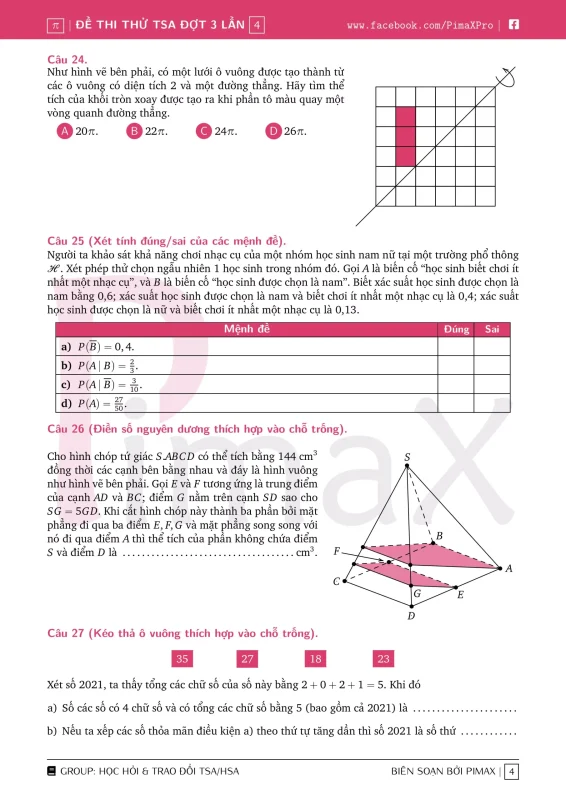 Đề minh họa đánh giá tư duy TSA 2025 Toán học số 34 trang 2