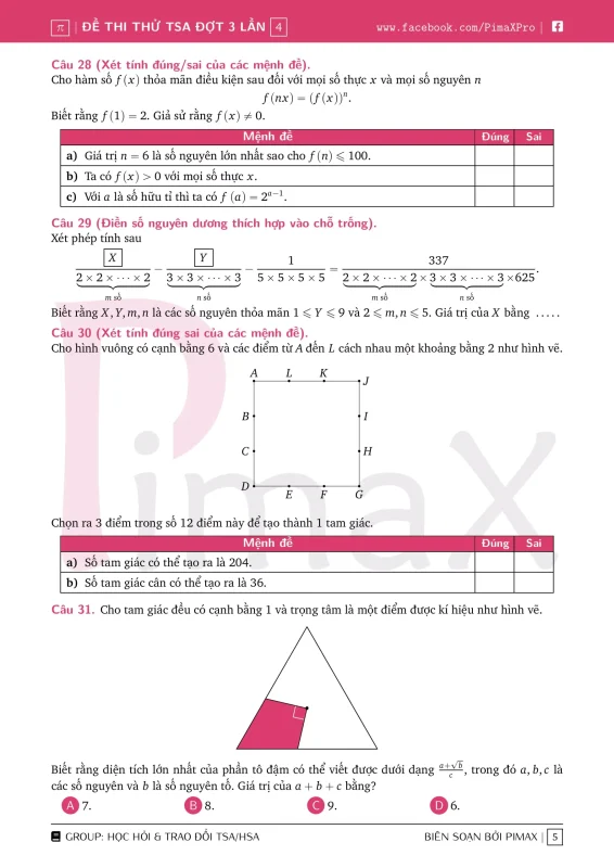 Đề minh họa đánh giá tư duy TSA 2025 Toán học số 34 trang 3