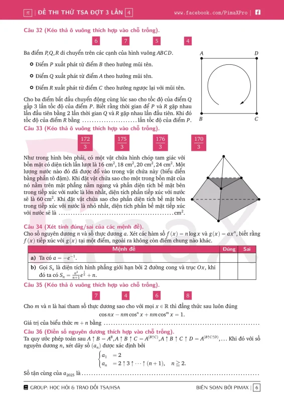 Đề minh họa đánh giá tư duy TSA 2025 Toán học số 34 trang 4