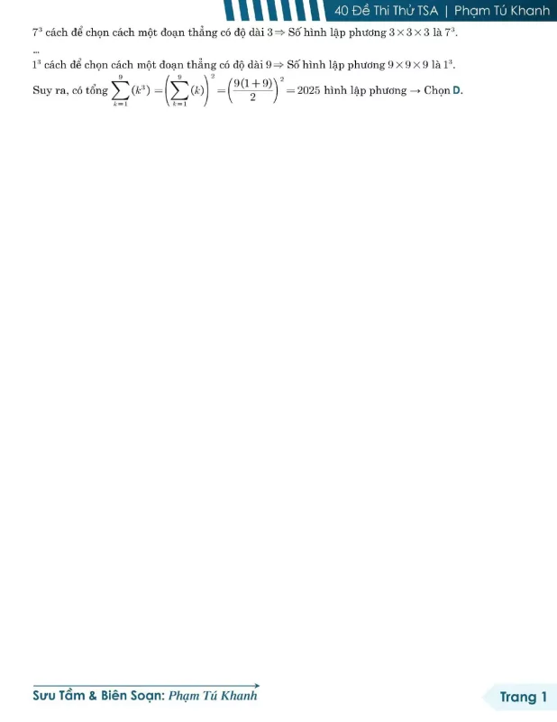 Đề minh họa đánh giá tư duy TSA 2025 Toán học số 30 - Tú Khanh trang 1