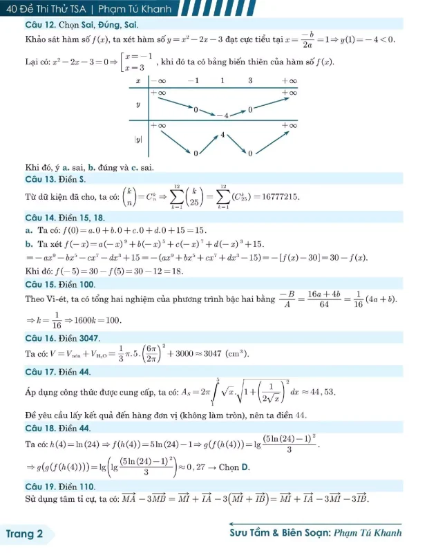 Đề minh họa đánh giá tư duy TSA 2025 Toán học số 30 - Tú Khanh trang 10