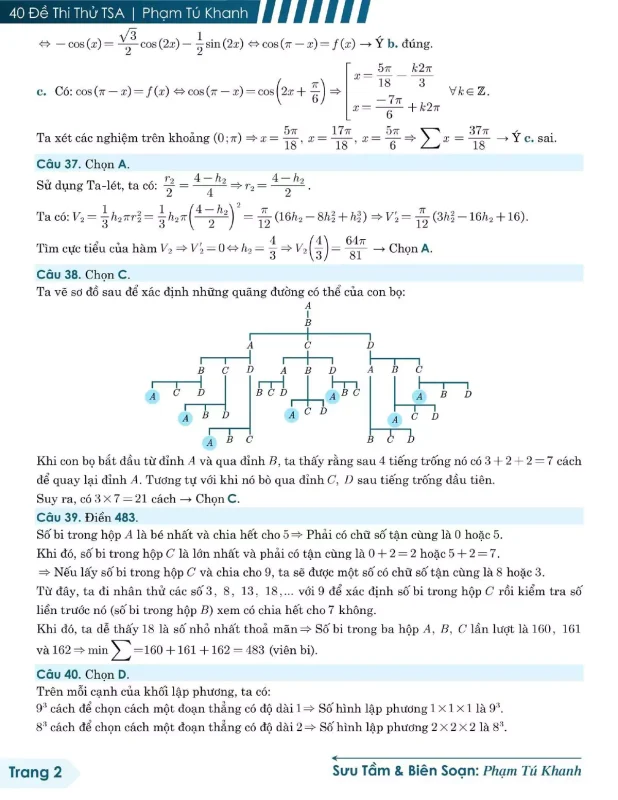 Đề minh họa đánh giá tư duy TSA 2025 Toán học số 30 - Tú Khanh trang 14