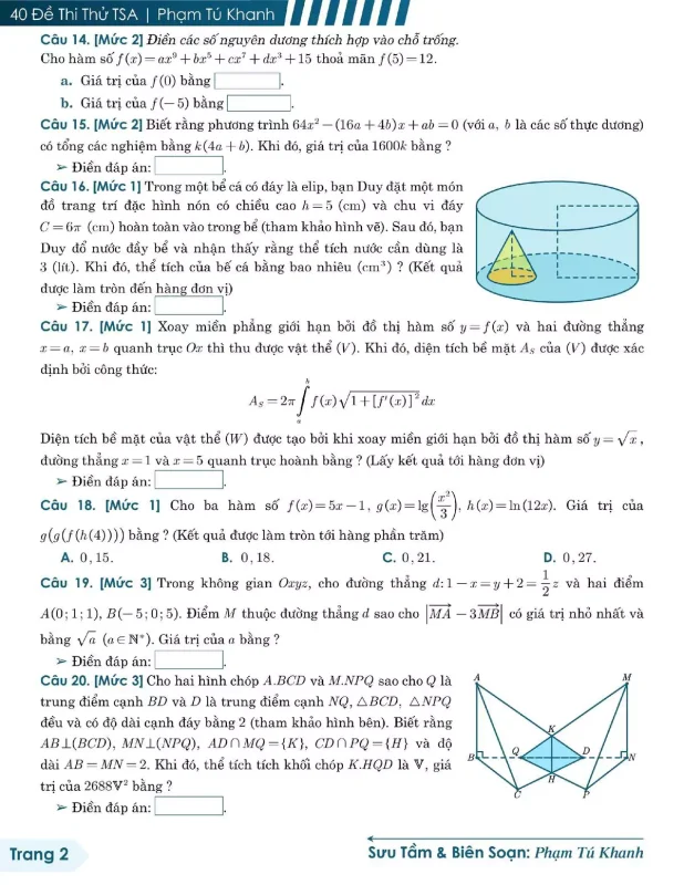 Đề minh họa đánh giá tư duy TSA 2025 Toán học số 30 - Tú Khanh trang 4