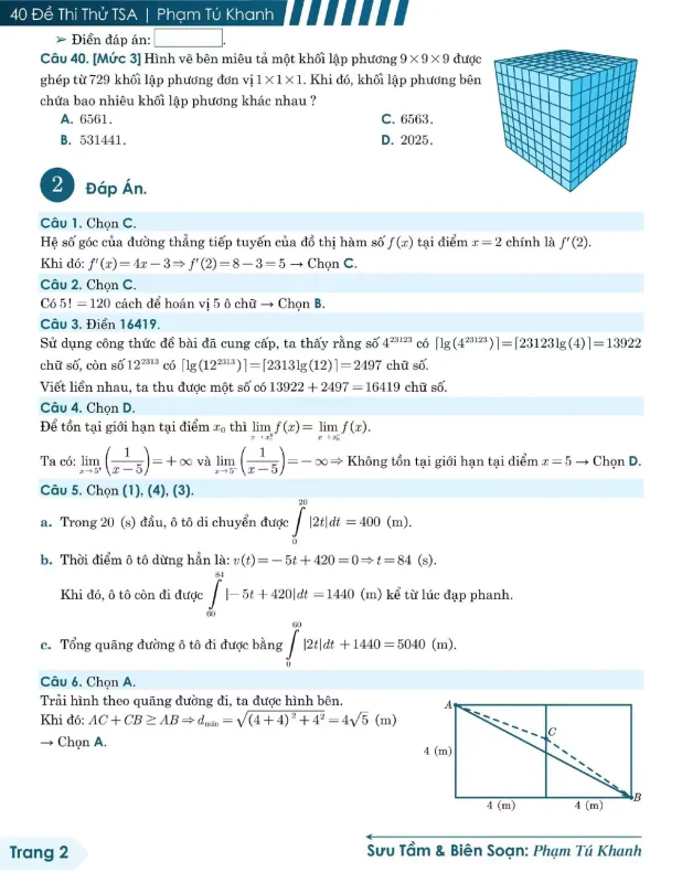 Đề minh họa đánh giá tư duy TSA 2025 Toán học số 30 - Tú Khanh trang 8