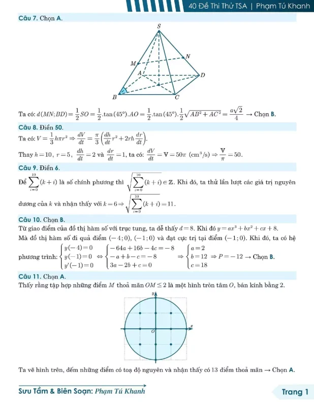 Đề minh họa đánh giá tư duy TSA 2025 Toán học số 30 - Tú Khanh trang 9