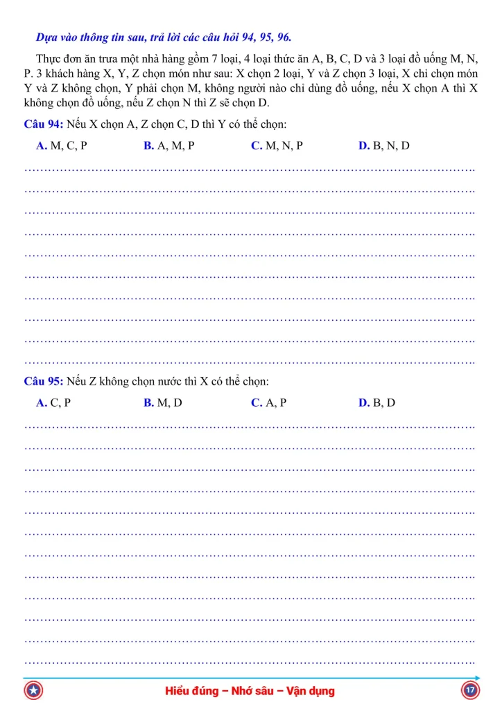 Đề  ĐGNL phần LOGIC SỐ 4