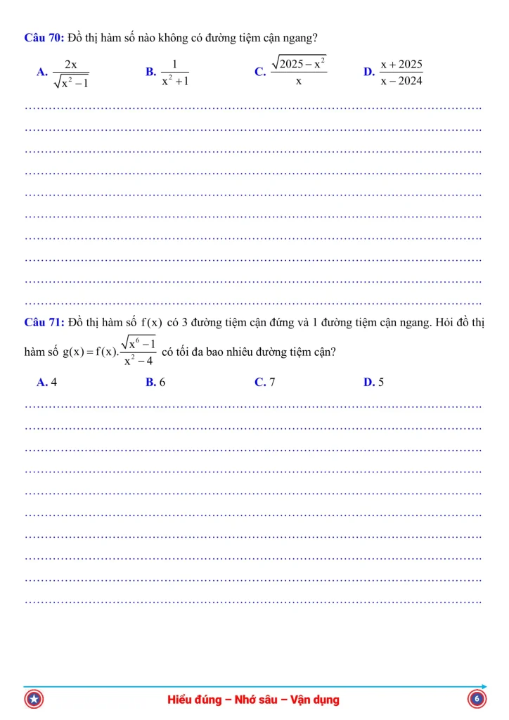 Đề Thi ĐGNL HCM 2025 Đợt 1 - phần toán số 6