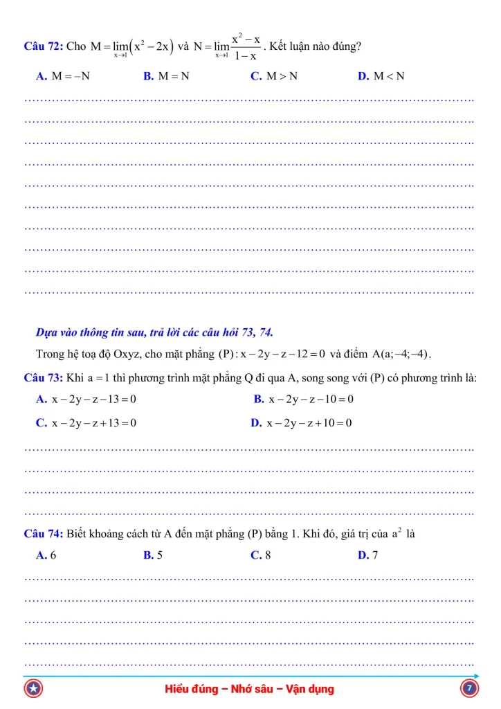 Đề Thi ĐGNL HCM 2025 Đợt 1 - phần toán số 7