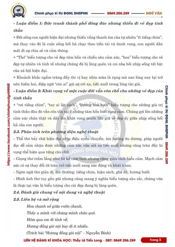 đề thi đánh giá năng lực sư phạm Hà Nội SPT 2025 môn văn - đáp án