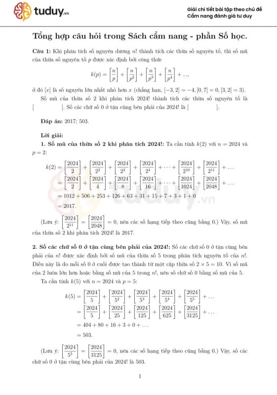 chủ đề số học TSA