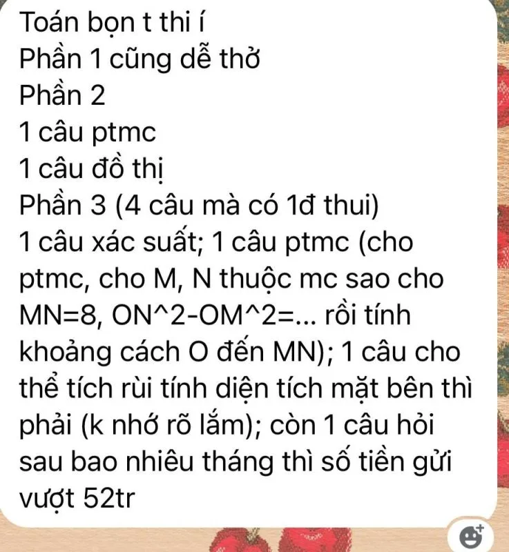 đề thi đánh giá năng lực sư phạm Hà Nội SPT 2025 môn toán