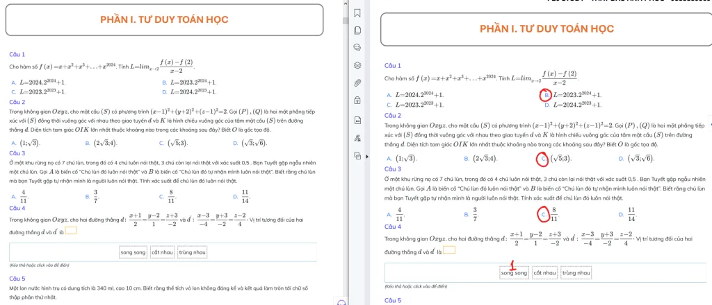 Đề thi thử đánh giá tư duy TSA 2025 (đề full) số 1- P20 Study