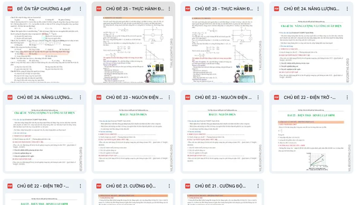 Vật lý 11 - Chương 4 Dòng điện, mạch điện