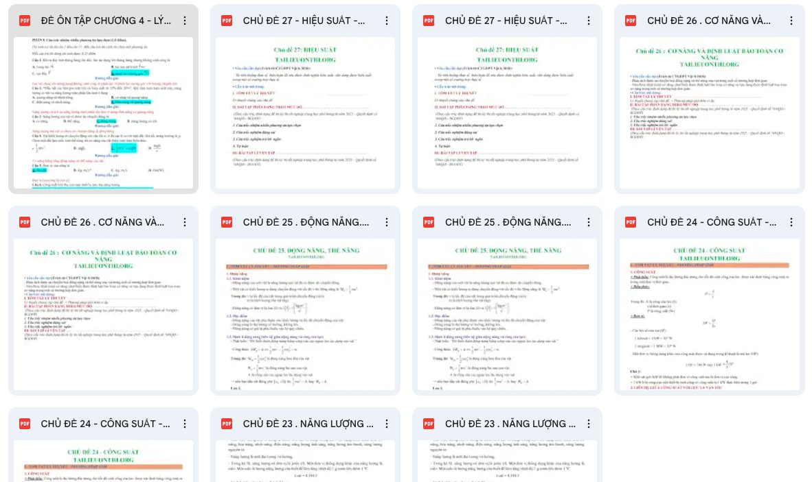 vật lý 10 - Chương 4 Năng lượng, công suất