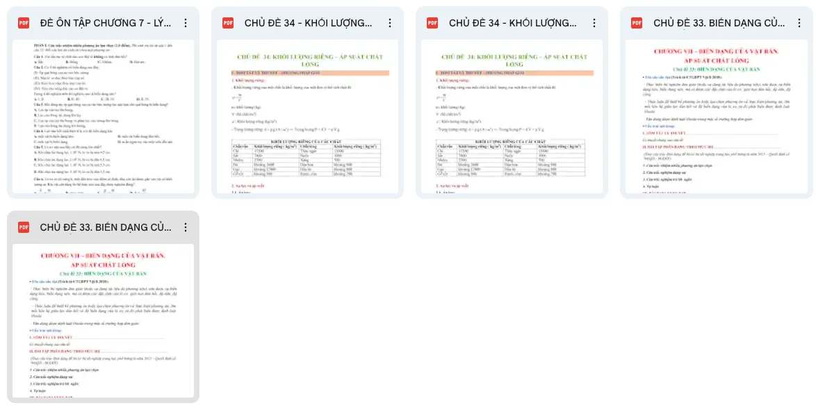 Vật lý 10 - Chương 7 Biến dạng của vật rắn. Áp suất chất lỏng