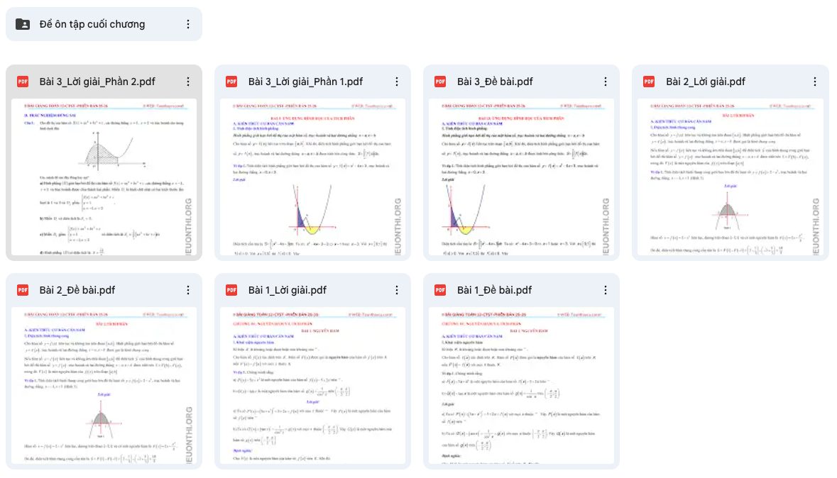 Toán 12 Chương 4: Nguyên Hàm Tích Phân