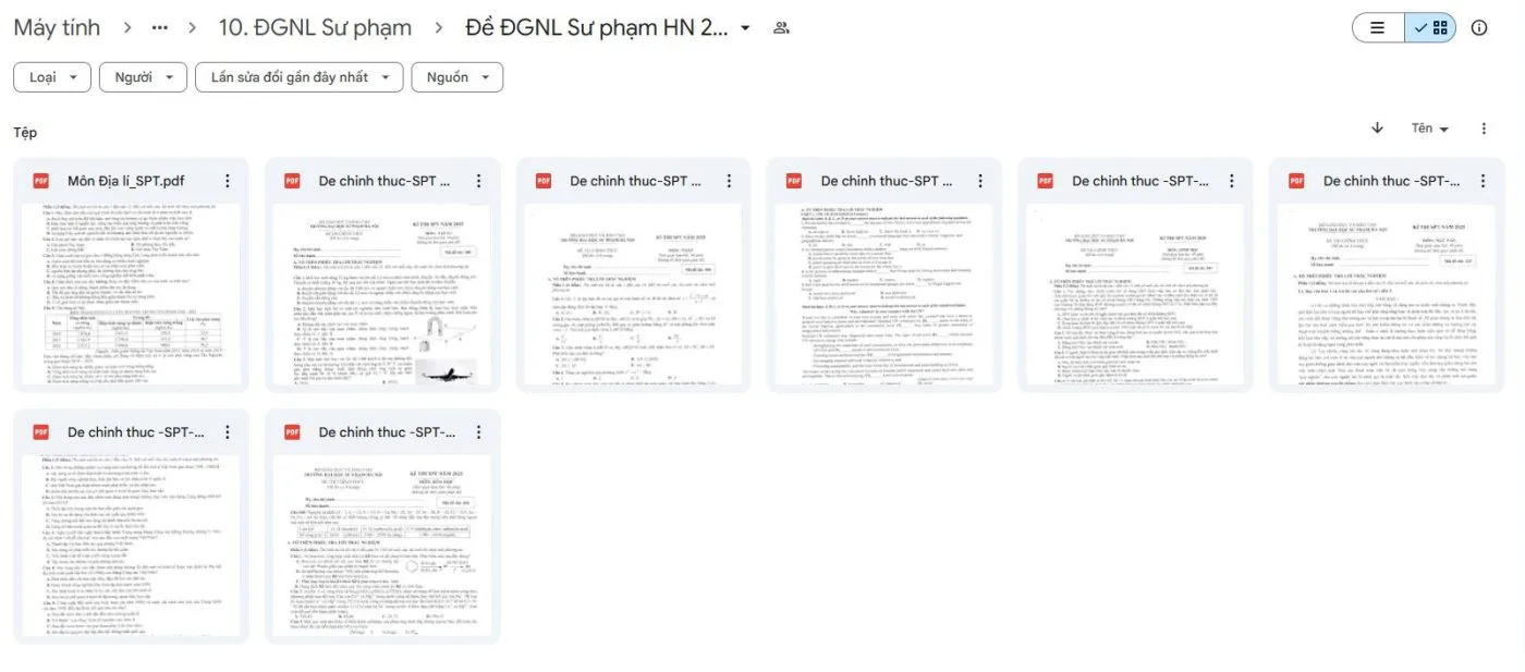 Đề đánh giá năng lực Sư phạm HN (SPT) 2025 chính thức