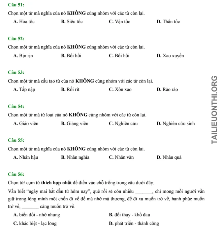 Tải đề thi thử ĐGNL HSA phần Ngôn ngữ & văn học số 37