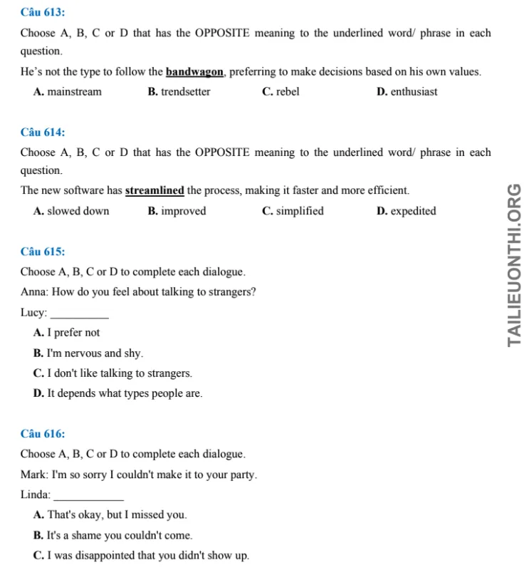 Tải đề thi thử đánh giá năng lực HSA Tiếng anh số 26
