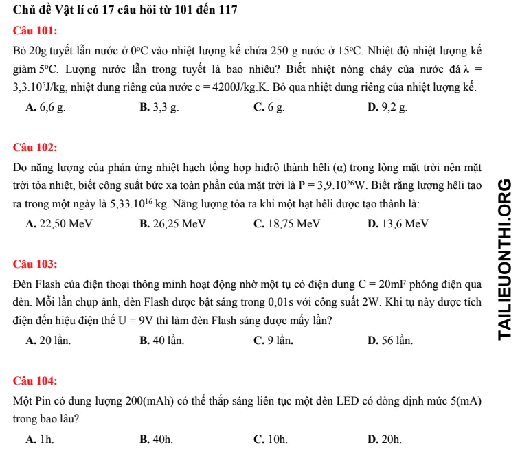 Tải đề thi thử đánh giá năng lực HSA phần Khoa học số 34