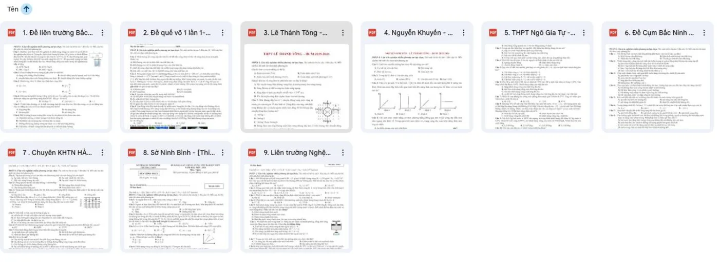 Bộ đề ôn thi Tốt nghiệp THPT 2026 môn Vật lý các trường sở