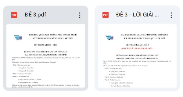 Đề thi đánh giá năng lực TPHCM số 3