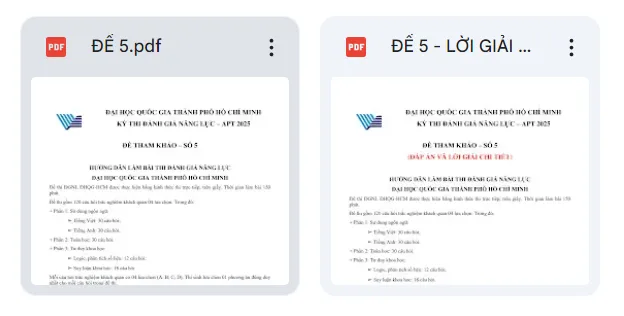 Đề thi đánh giá năng lực 2025 TPHCM số 5