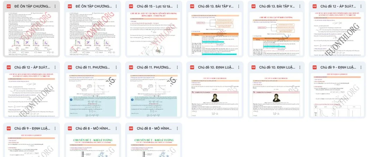 Tài liệu Vật lý 12 - Chương 2 Khí lý tưởng 2026