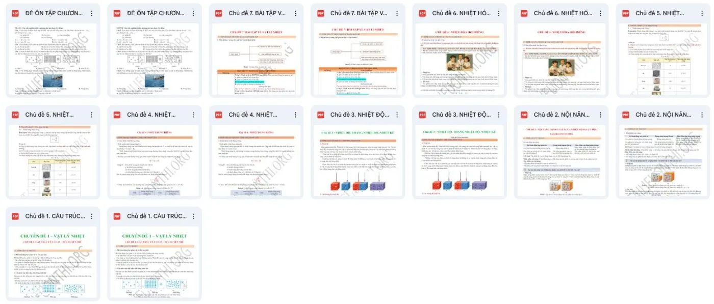 Tài liệu Vật lý 12 - Chương 1 Vật lý nhiệt 2026