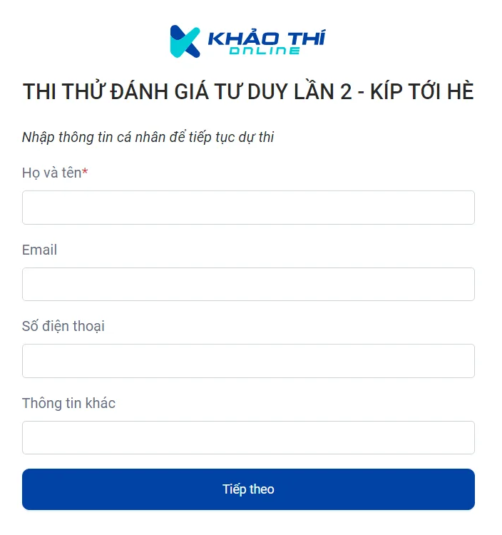 Thi thử đánh giá tư duy (TSA) lần 2 - HỆ THỐNG