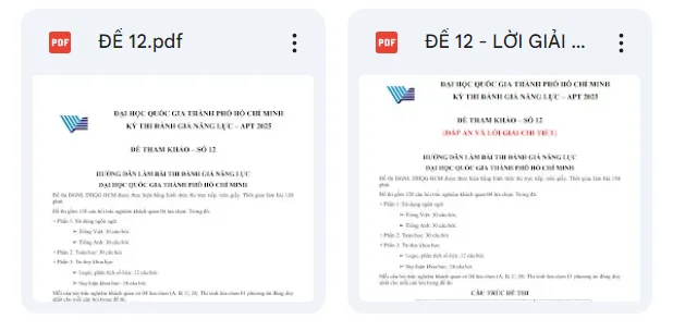 Đề thi đánh giá năng lực 2025 TPHCM số 12