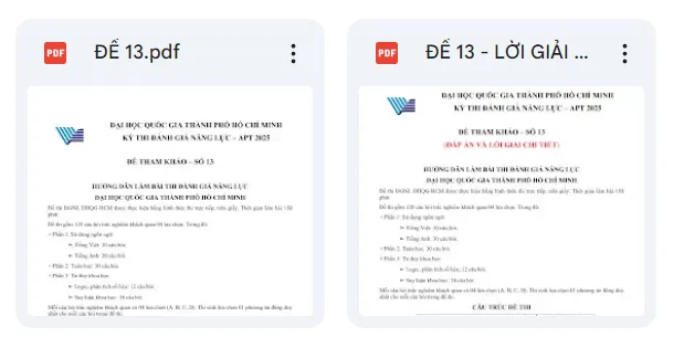 Đề thi đánh giá năng lực 2025 TPHCM số 13