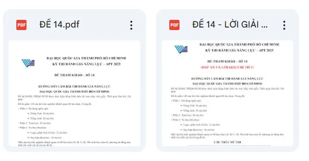 Đề thi đánh giá năng lực 2025 TPHCM số 14