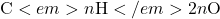 \text{C}<em>n\text{H}</em>{2n}\text{O}
